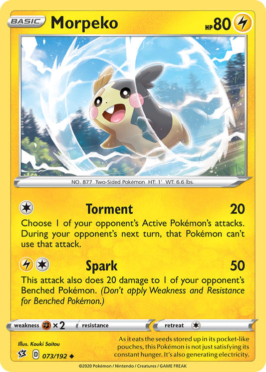 (073/192) Pokemon TCG Rebel Clash Single: Morpeko Reverse Holo Uncommon