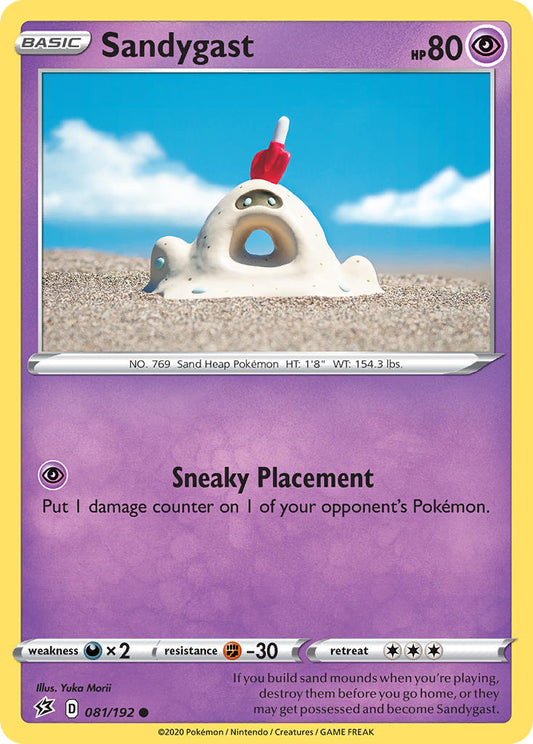 (081/192) Pokemon TCG Rebel Clash Single: Sandygast Reverse Holo Common