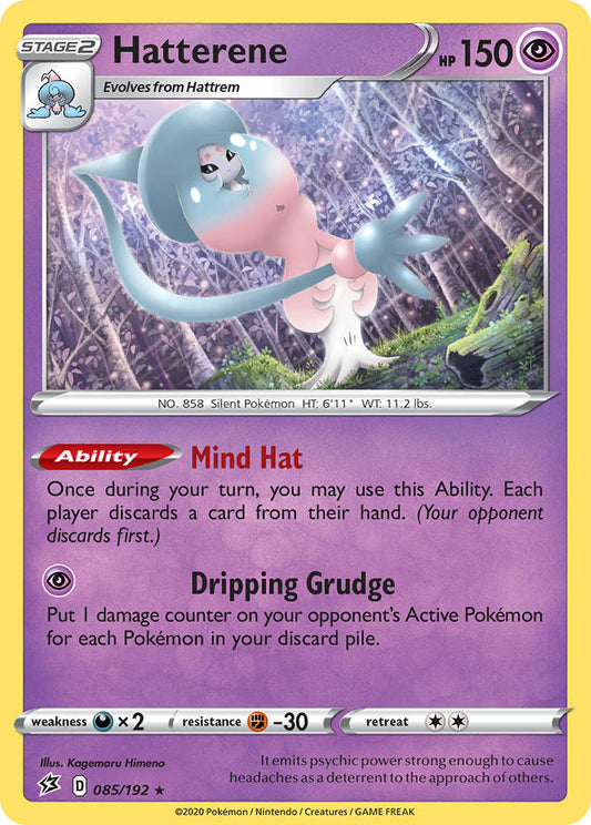 (085/192) Pokemon TCG Rebel Clash Single: Hatterene  Holo Rare