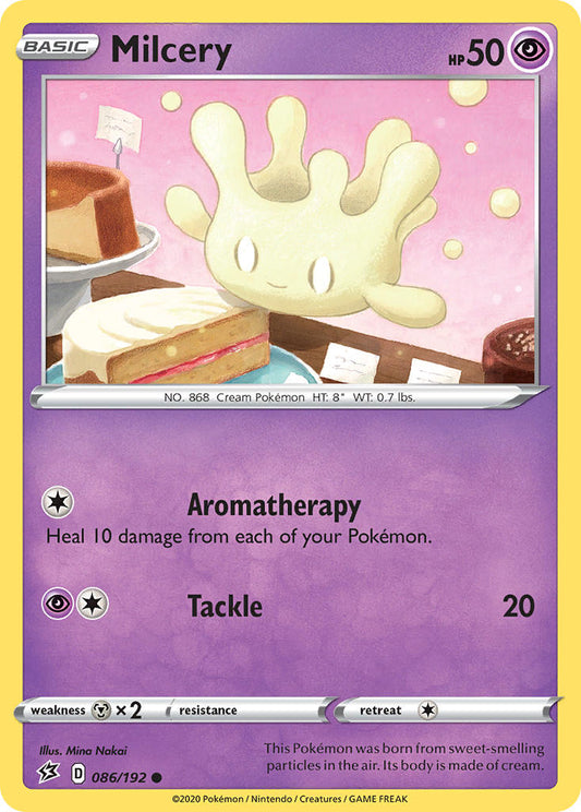 (086/192) Pokemon TCG Rebel Clash Single: Milcery Reverse Holo Common