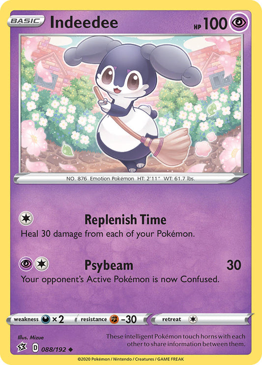 (088/192) Pokemon TCG Rebel Clash Single: Indeedee  Uncommon