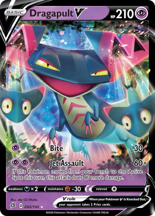 (092/192) Pokemon TCG Rebel Clash Single: Dragapult V  Ultra Rare