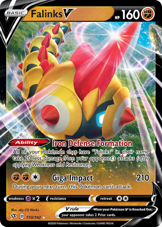 (110/192) Pokemon TCG Rebel Clash Single: Falinks V  Ultra Rare