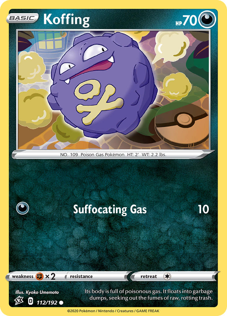 (112/192) Pokemon TCG Rebel Clash Single: Koffing Reverse Holo Common