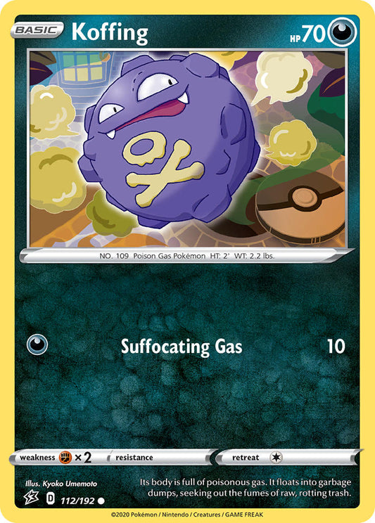 (112/192) Pokemon TCG Rebel Clash Single: Koffing Reverse Holo Common