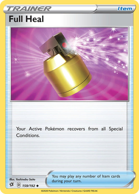 (159/192) Pokemon TCG Rebel Clash Single: Full Heal Reverse Holo Uncommon