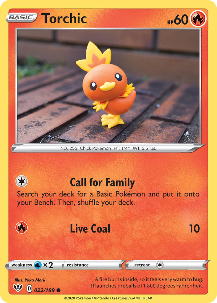 (022/189) Pokemon TCG Darkness Ablaze Single: Torchic  Common