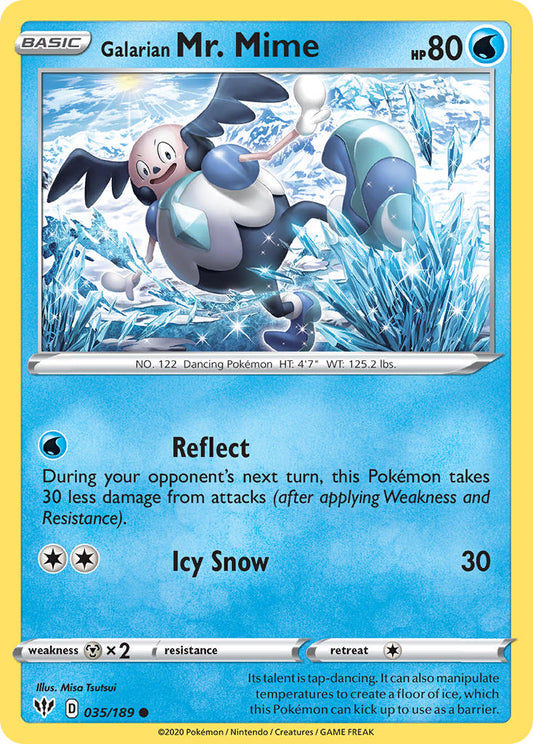 (035/189) Pokemon TCG Darkness Ablaze Single: Galarian Mr. Mime Reverse Holo Common