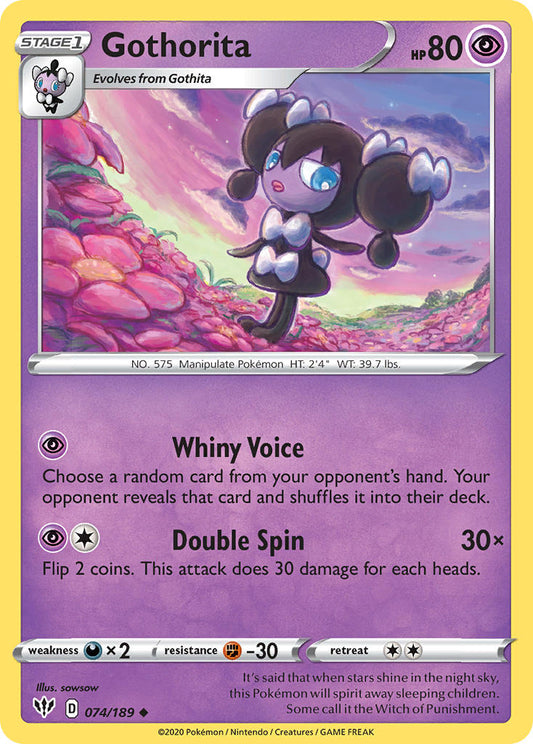 (074/189) Pokemon TCG Darkness Ablaze Single: Gothorita Reverse Holo Uncommon