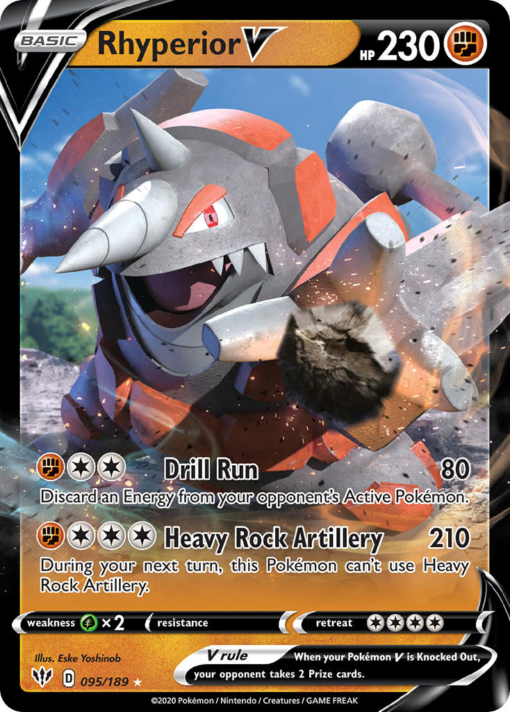 (095/189) Pokemon TCG Darkness Ablaze Single: Rhyperior V  Ultra Rare