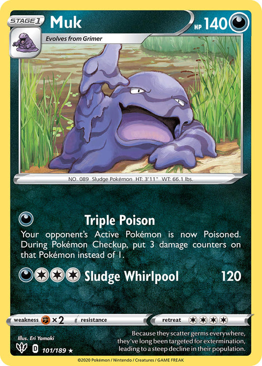 (101/189) Pokemon TCG Darkness Ablaze Single: Muk Reverse Holo Rare