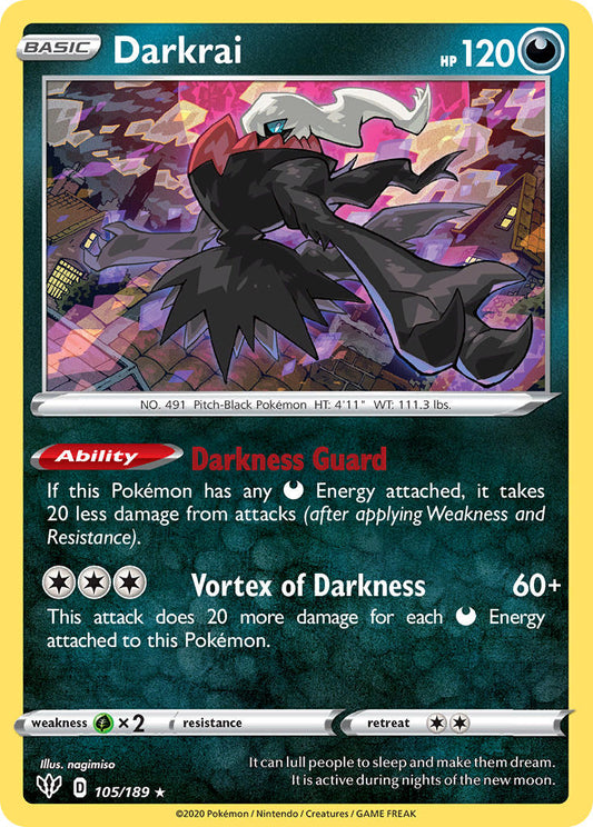 (105/189) Pokemon TCG Darkness Ablaze Single: Darkrai  Holo Rare