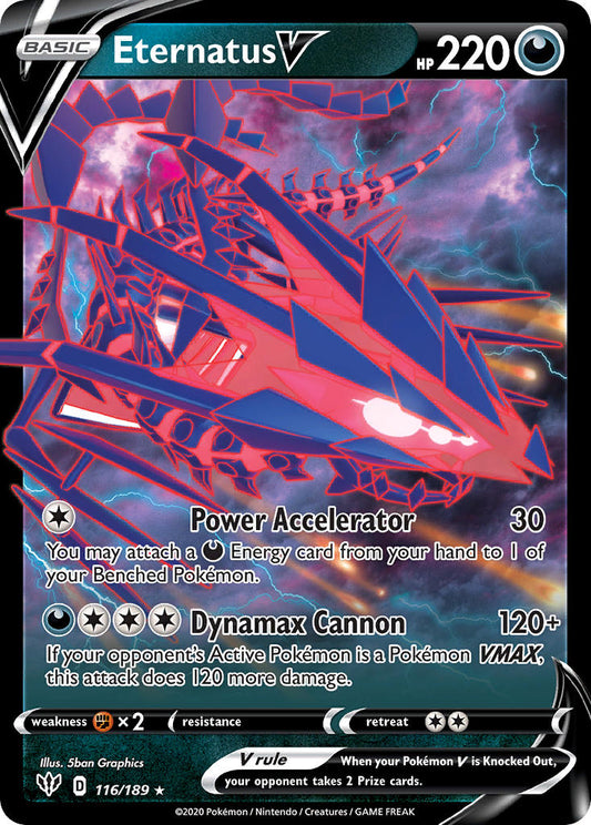 (116/189) Pokemon TCG Darkness Ablaze Single: Eternatus V  Ultra Rare