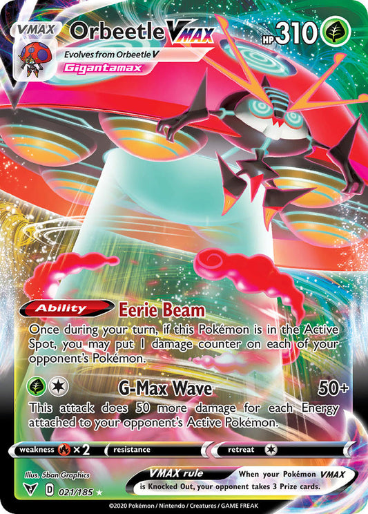 (021/185) Pokemon TCG Vivid Voltage Single: Orbeetle VMAX  Ultra Rare