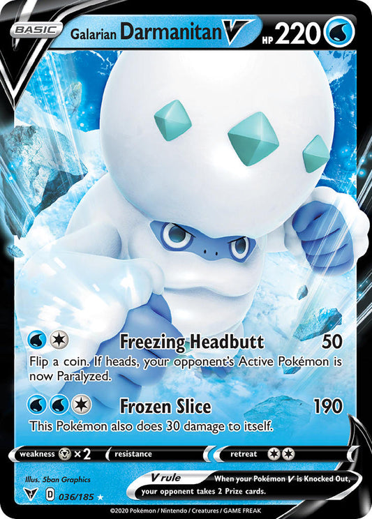 (036/185) Pokemon TCG Vivid Voltage Single: Galarian Darmanitan V  Ultra Rare