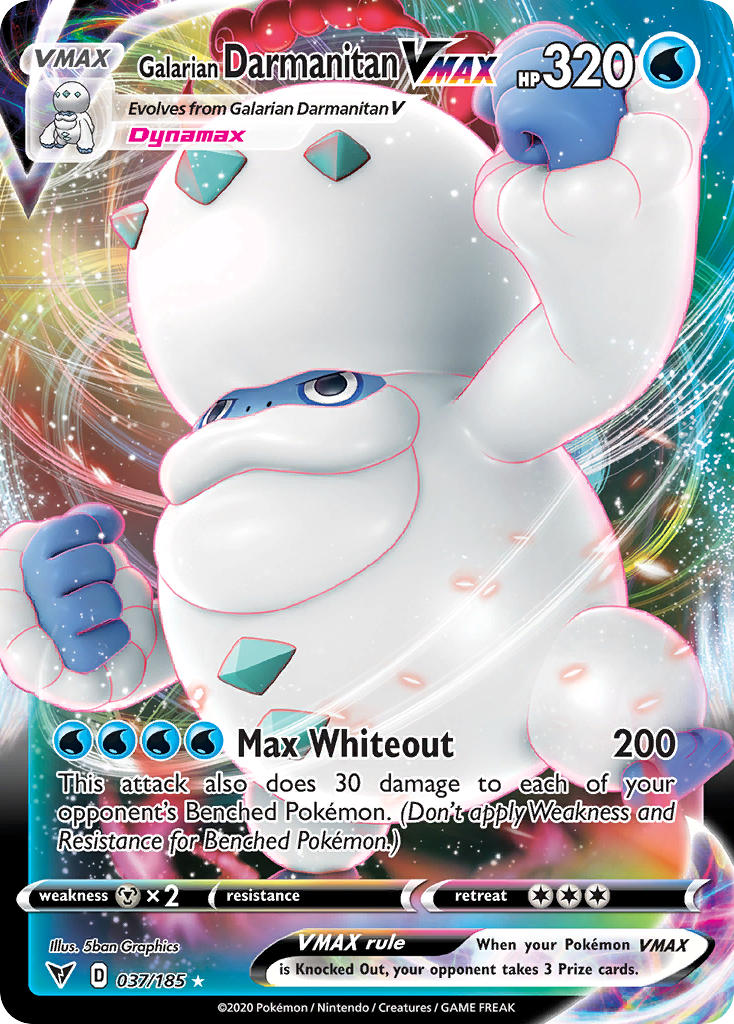 (037/185) Pokemon TCG Vivid Voltage Single: Galarian Darmanitan VMAX  Ultra Rare