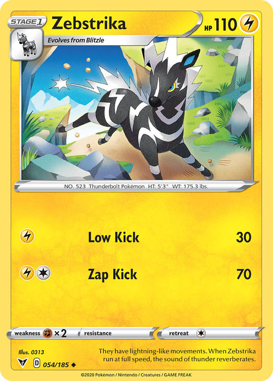(054/185) Pokemon TCG Vivid Voltage Single: Zebstrika Reverse Holo Uncommon