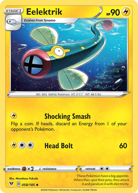 (058/185) Pokemon TCG Vivid Voltage Single: Eelektrik Reverse Holo Uncommon