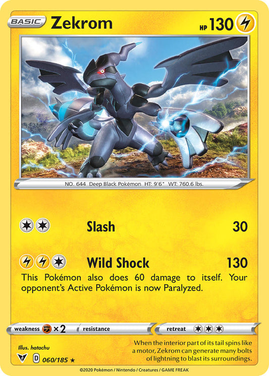 (060/185) Pokemon TCG Vivid Voltage Single: Zekrom Reverse Holo Holo Rare