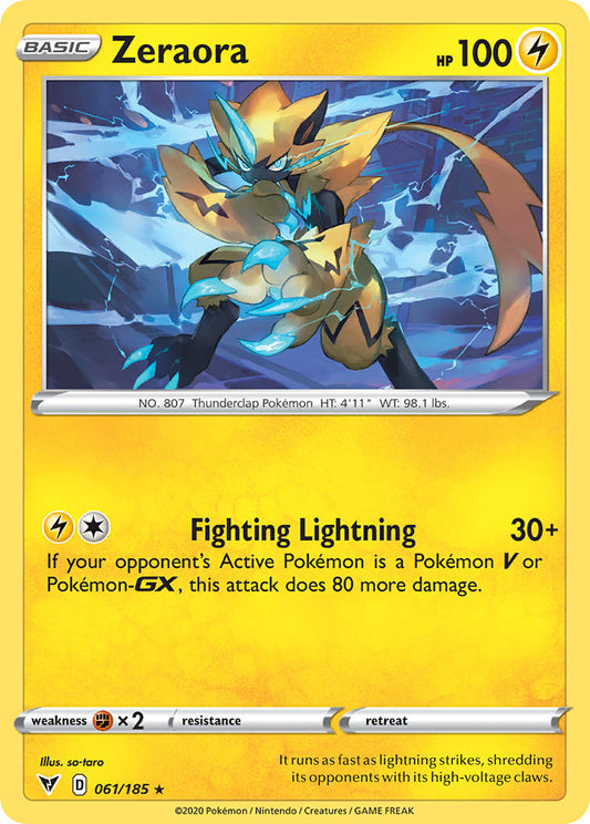 (061/185) Pokemon TCG Vivid Voltage Single: Zeraora  Holo Rare