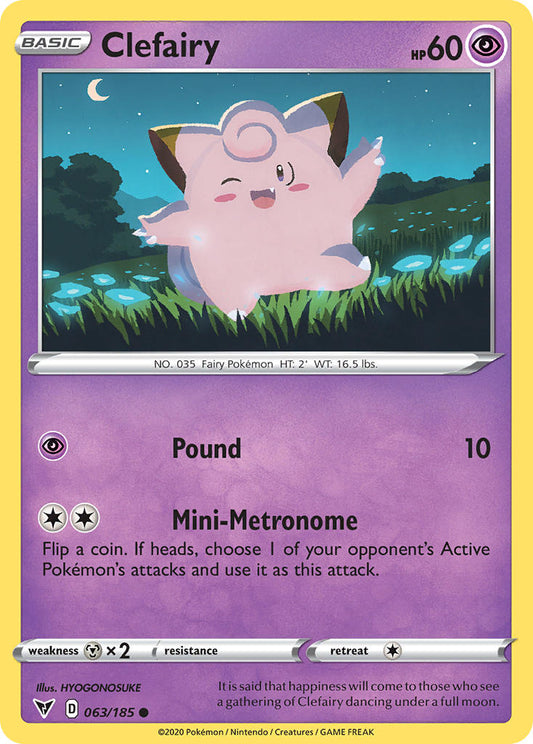 (063/185) Pokemon TCG Vivid Voltage Single: Clefairy  Common