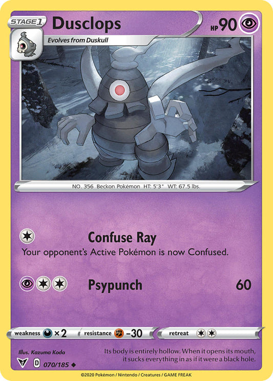 (070/185) Pokemon TCG Vivid Voltage Single: Dusclops Reverse Holo Uncommon