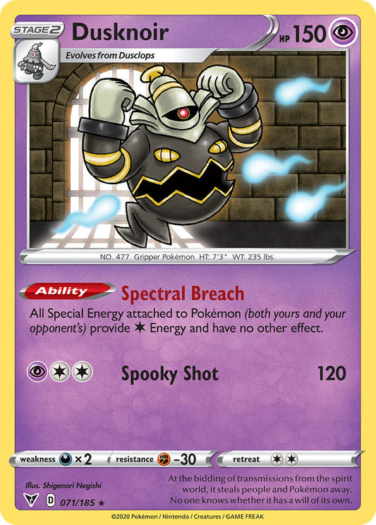 (071/185) Pokemon TCG Vivid Voltage Single: Dusknoir Reverse Holo Holo Rare