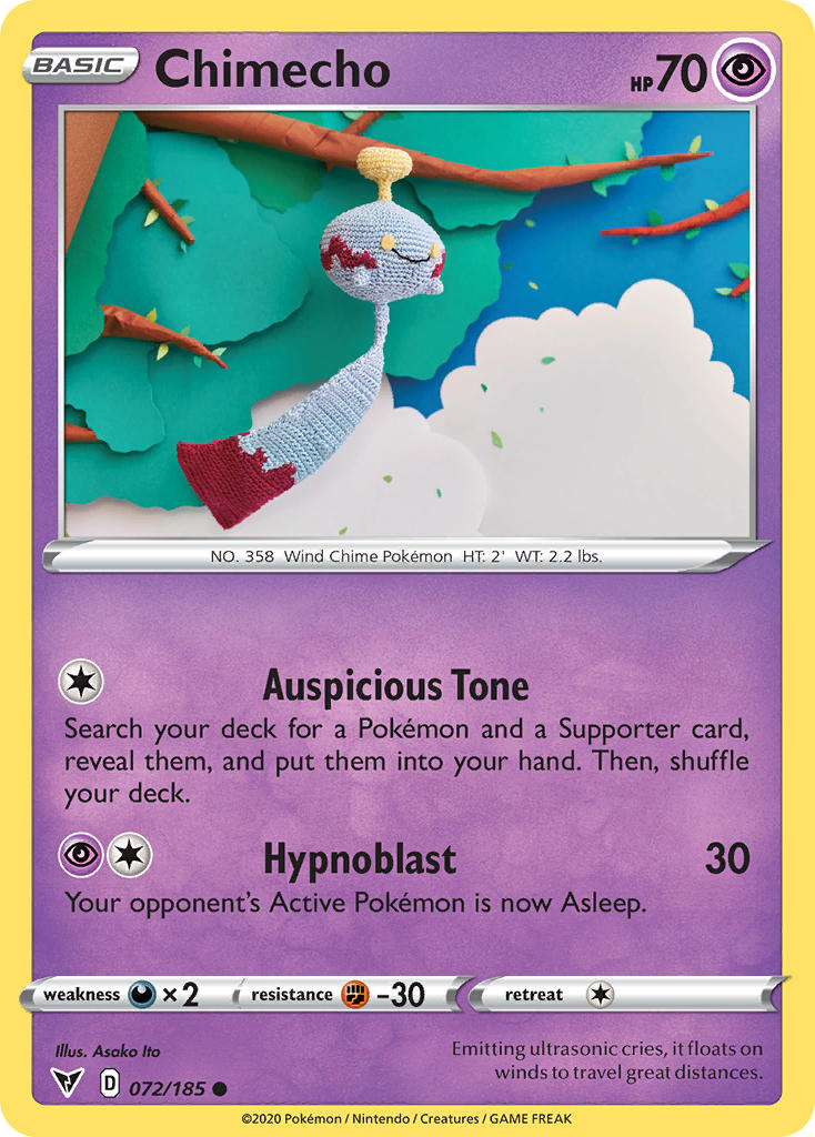 (072/185) Pokemon TCG Vivid Voltage Single: Chimecho  Common