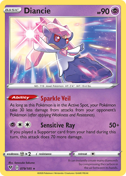 (079/185) Pokemon TCG Vivid Voltage Single: Diancie Reverse Holo Holo Rare