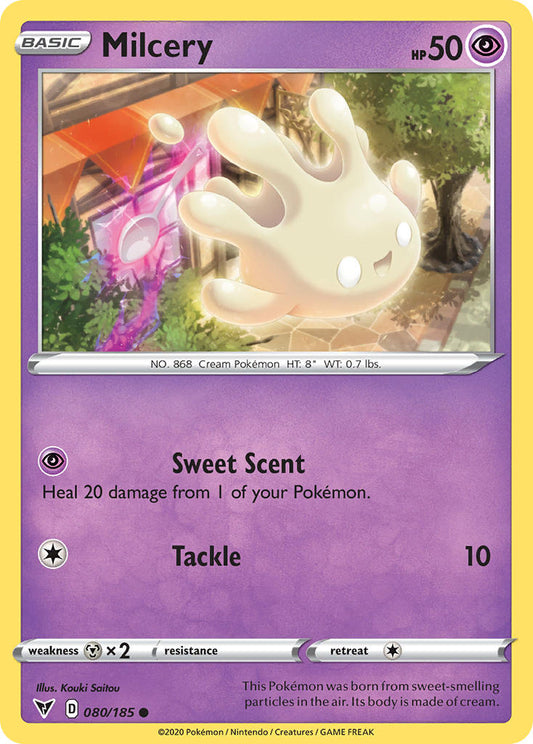 (080/185) Pokemon TCG Vivid Voltage Single: Milcery Reverse Holo Common
