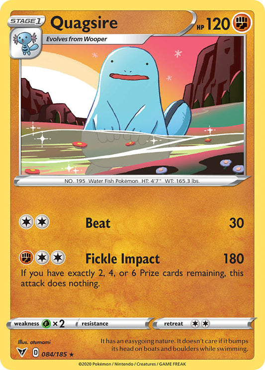 (084/185) Pokemon TCG Vivid Voltage Single: Quagsire Reverse Holo Rare
