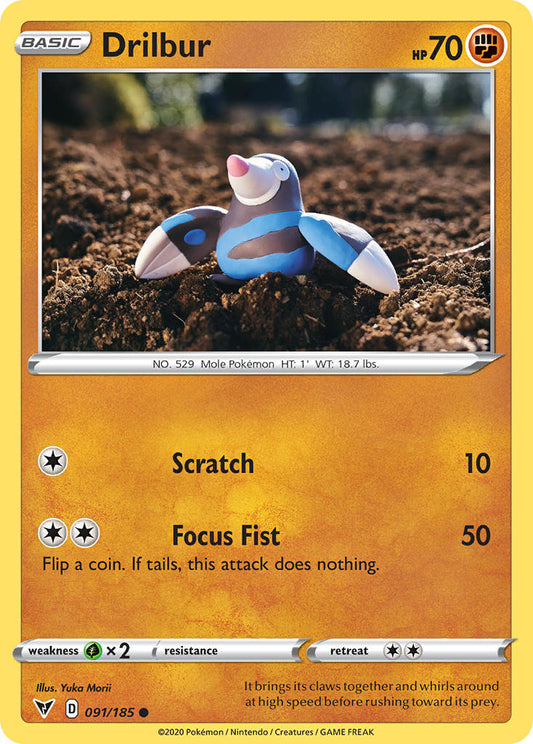 (091/185) Pokemon TCG Vivid Voltage Single: Drilbur  Common