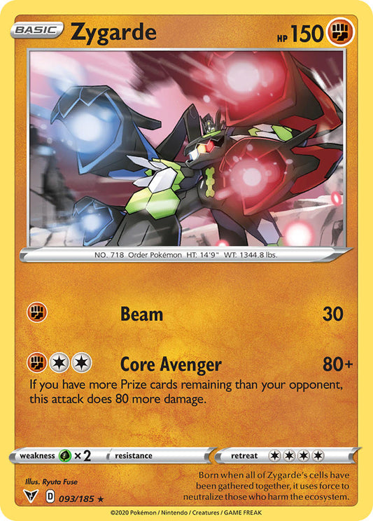 (093/185) Pokemon TCG Vivid Voltage Single: Zygarde  Holo Rare