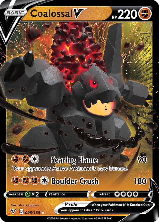 (098/185) Pokemon TCG Vivid Voltage Single: Coalossal V  Ultra Rare