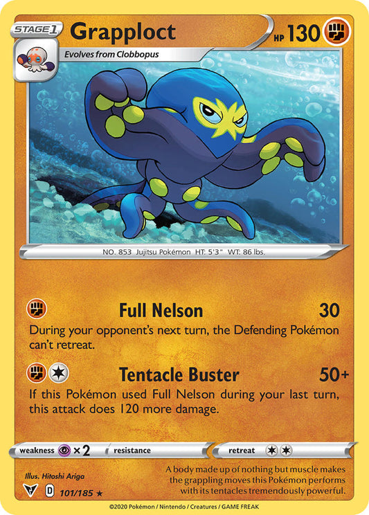(101/185) Pokemon TCG Vivid Voltage Single: Grapploct Reverse Holo Rare
