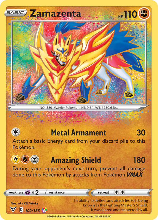 (102/185) Pokemon TCG Vivid Voltage Single: Zamazenta  Amazing Rare