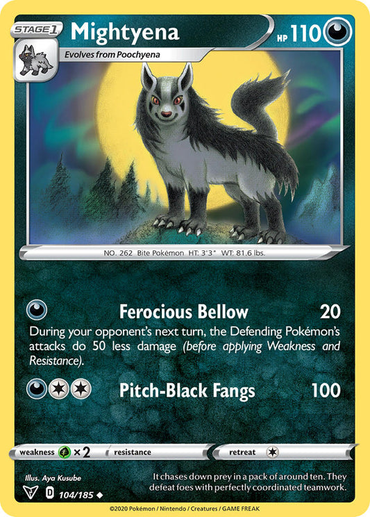 (104/185) Pokemon TCG Vivid Voltage Single: Mightyena Reverse Holo Uncommon