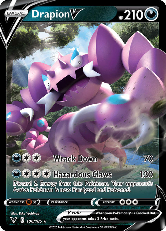 (106/185) Pokemon TCG Vivid Voltage Single: Drapion V  Ultra Rare