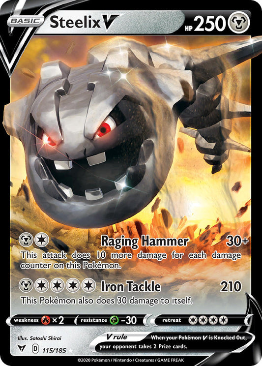 (115/185) Pokemon TCG Vivid Voltage Single: Steelix V  Ultra Rare