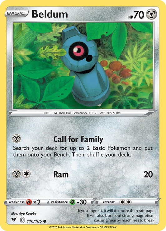 (116/185) Pokemon TCG Vivid Voltage Single: Beldum Reverse Holo Common