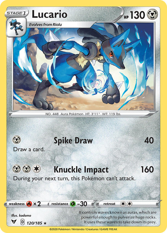 (120/185) Pokemon TCG Vivid Voltage Single: Lucario  Rare