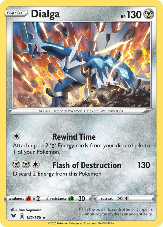 (121/185) Pokemon TCG Vivid Voltage Single: Dialga Reverse Holo Holo Rare