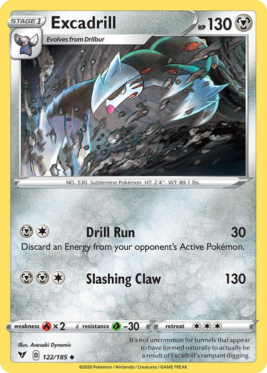 (122/185) Pokemon TCG Vivid Voltage Single: Excadrill  Uncommon