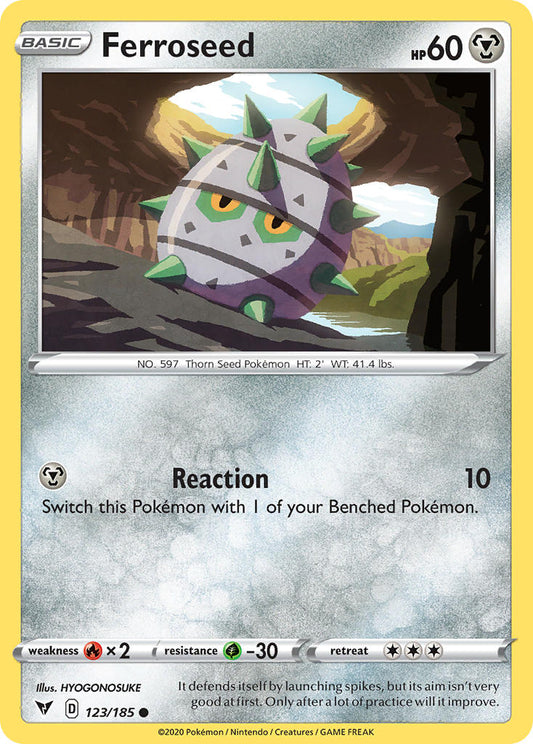(123/185) Pokemon TCG Vivid Voltage Single: Ferroseed Reverse Holo Common