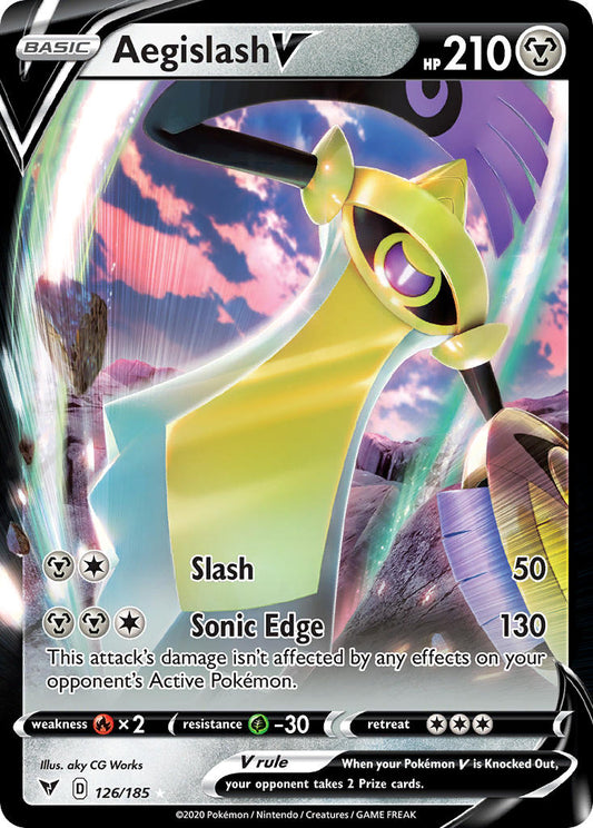 (126/185) Pokemon TCG Vivid Voltage Single: Aegislash V  Ultra Rare