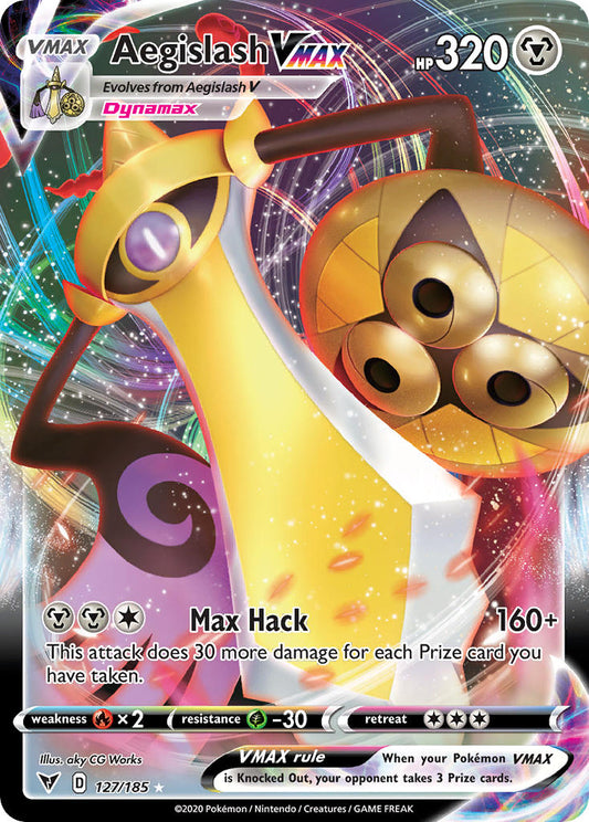 (127/185) Pokemon TCG Vivid Voltage Single: Aegislash VMAX  Ultra Rare