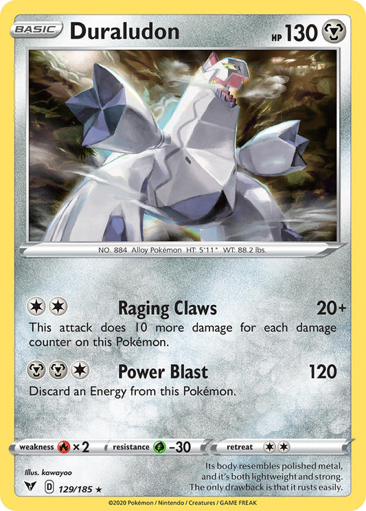 (129/185) Pokemon TCG Vivid Voltage Single: Duraludon  Holo Rare