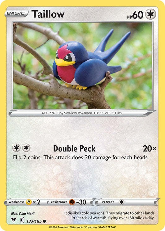 (133/185) Pokemon TCG Vivid Voltage Single: Taillow Reverse Holo Common