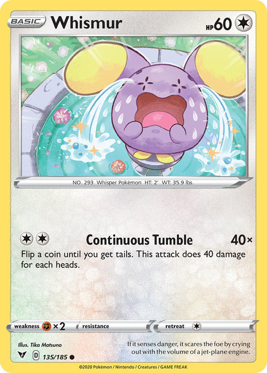 (135/185) Pokemon TCG Vivid Voltage Single: Whismur Reverse Holo Common
