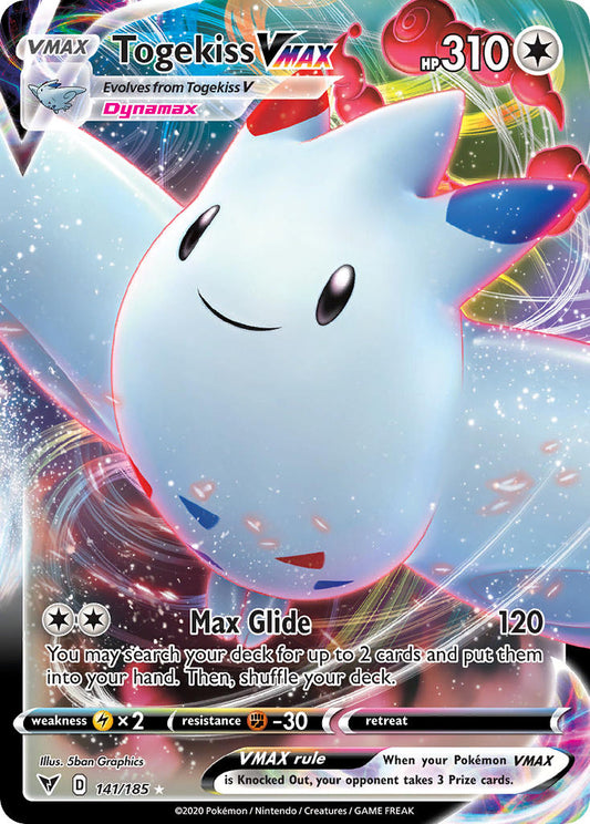 (141/185) Pokemon TCG Vivid Voltage Single: Togekiss VMAX  Ultra Rare